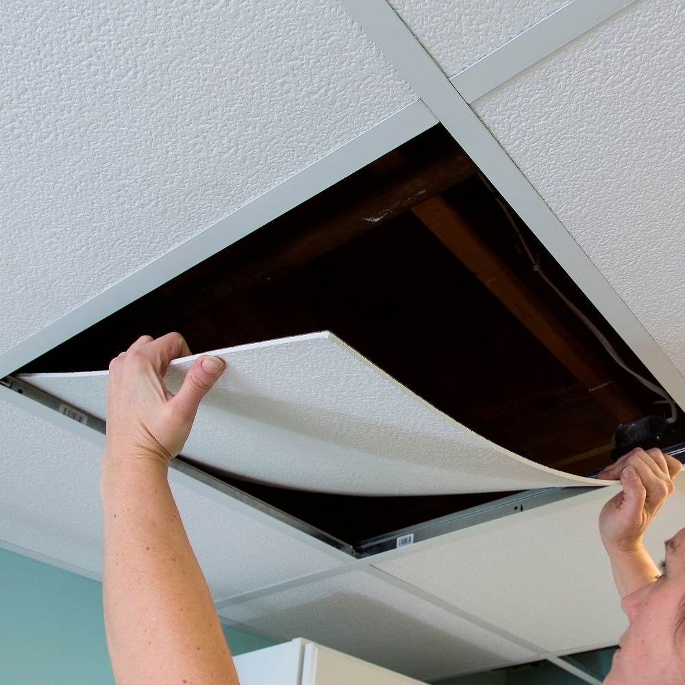 how to clean ceiling tiles