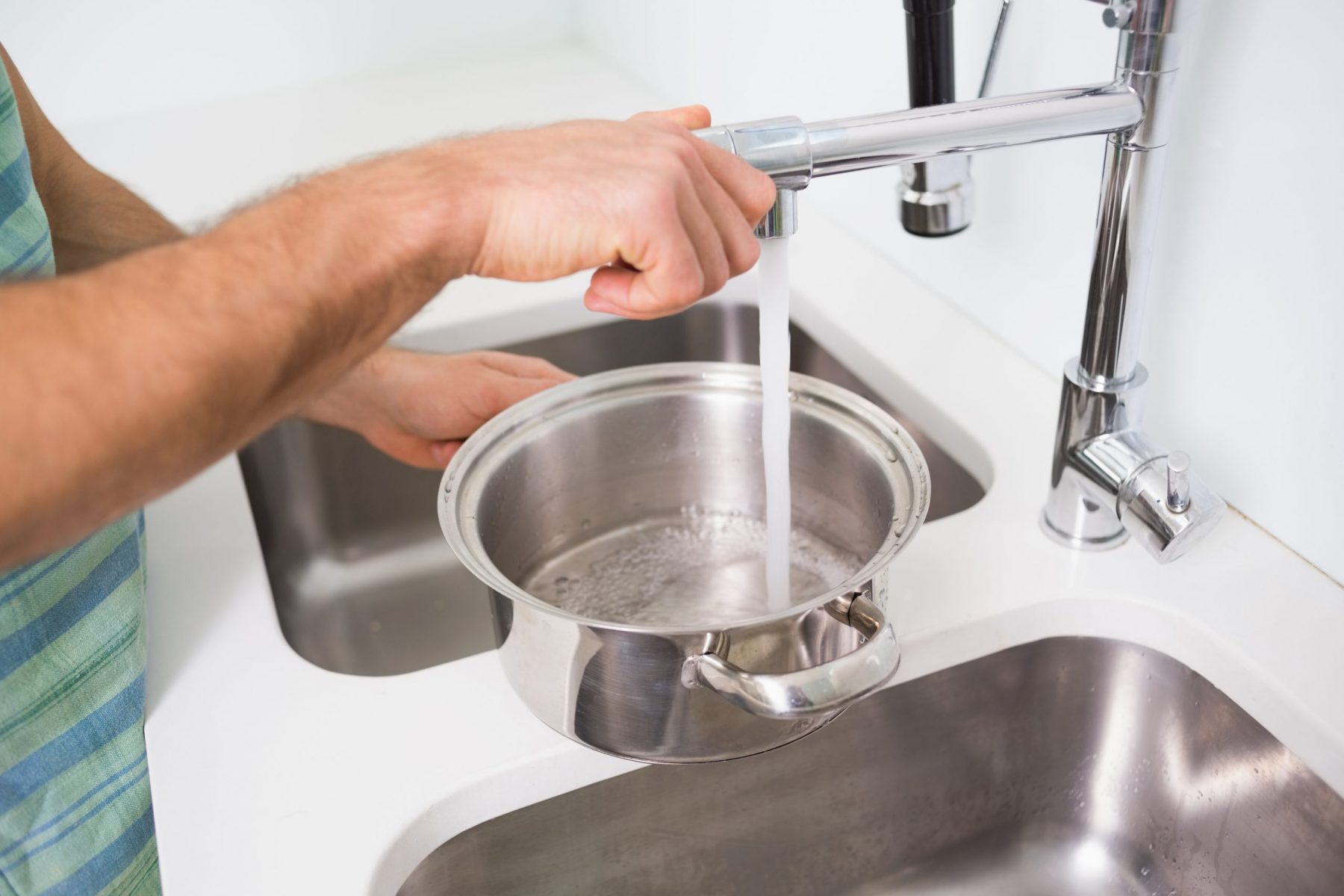 sudden low water pressure in kitchen sink