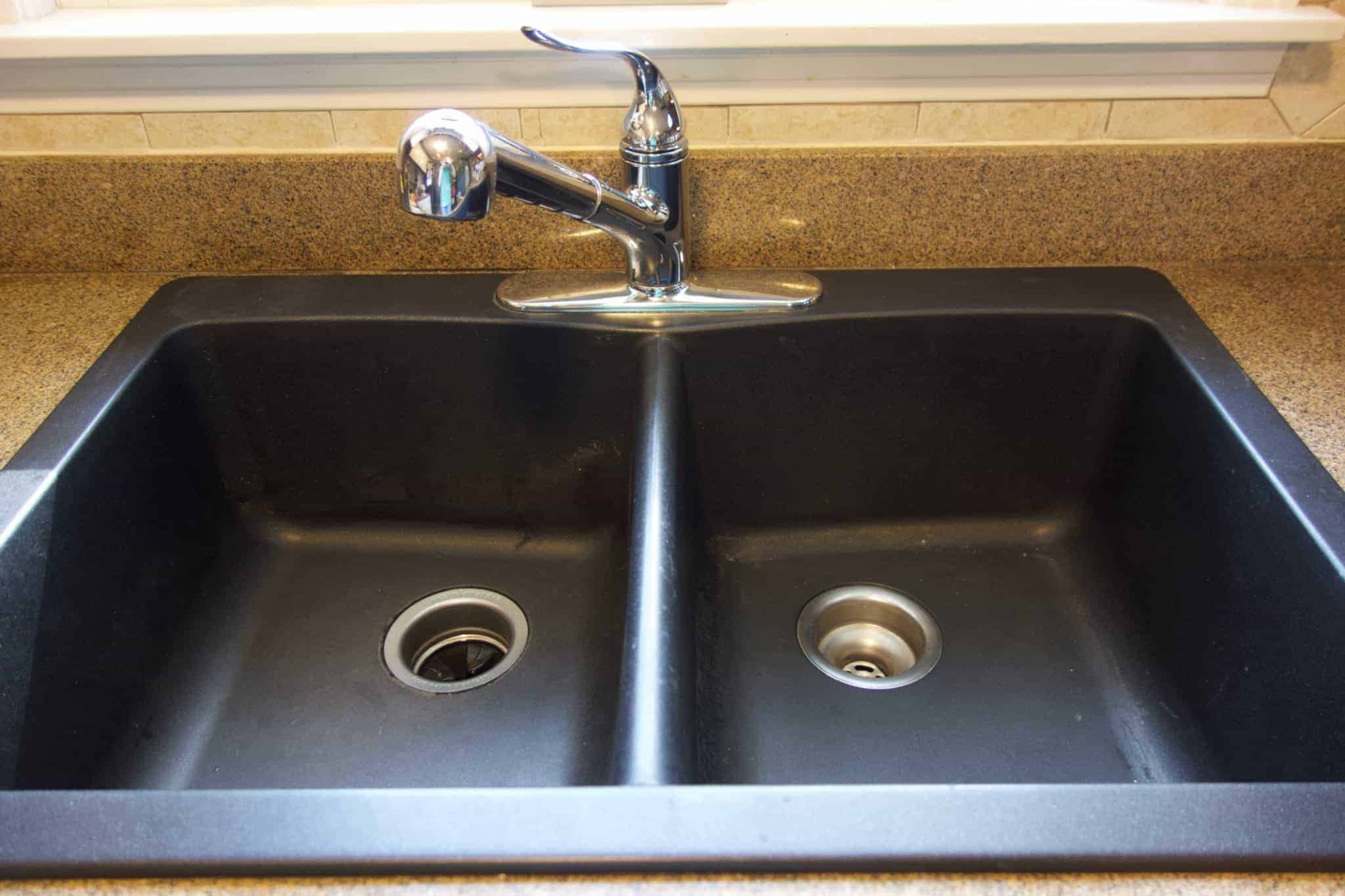 how to clean a black sink