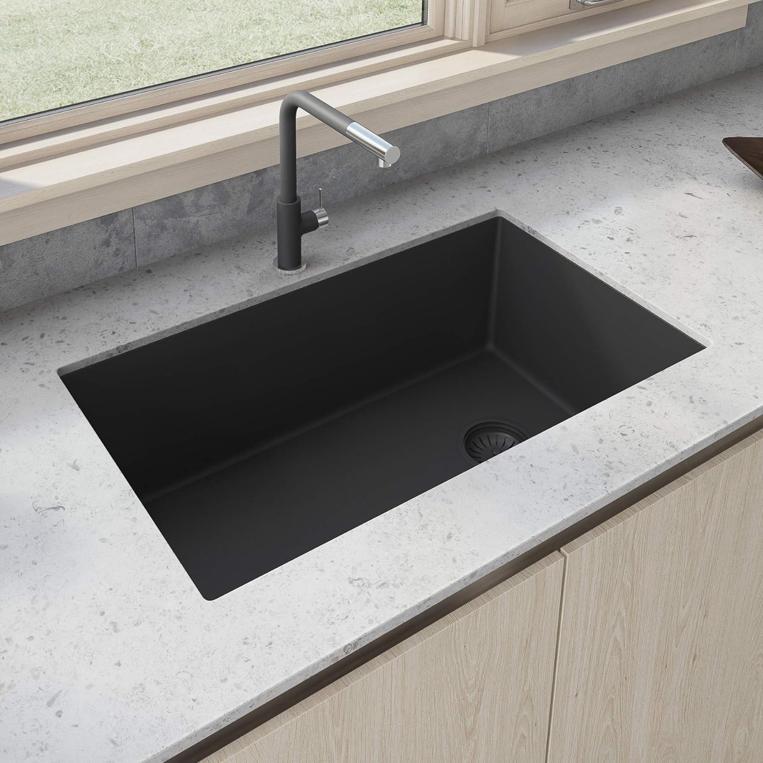 how to clean a black sink