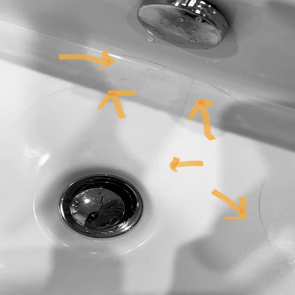 porcelain sink crack repair