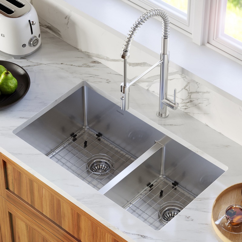 kitchen with two sinks