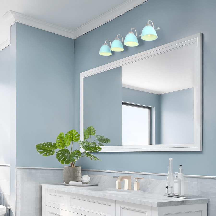 light blue bathroom