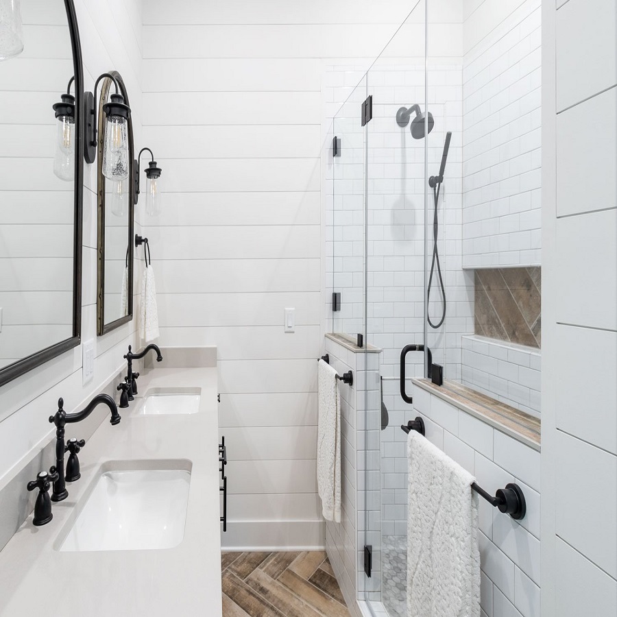 farmhouse shiplap bathroom