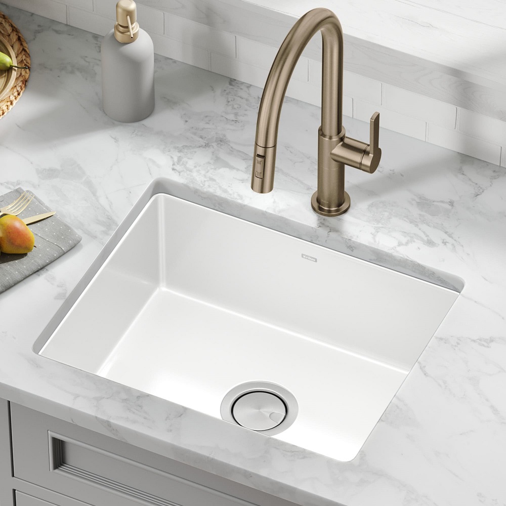 what are white kitchen sinks made of
