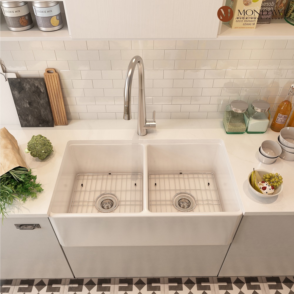 what are white kitchen sinks made of
