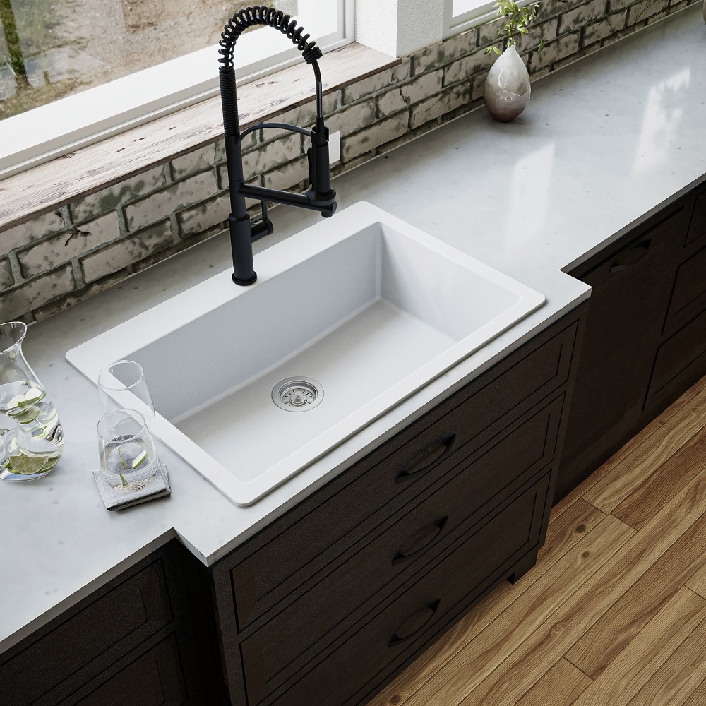 what are white kitchen sinks made of
