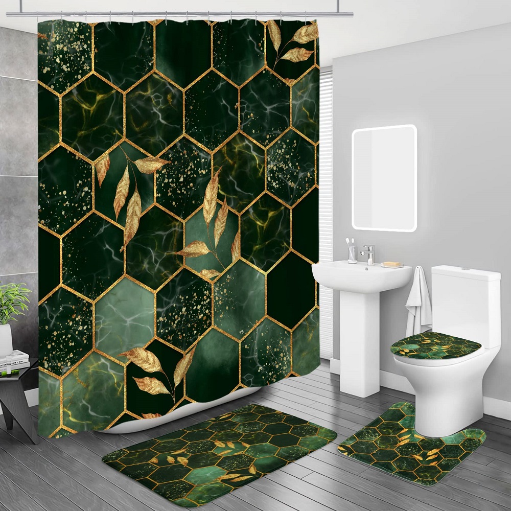 modern dark green bathroom