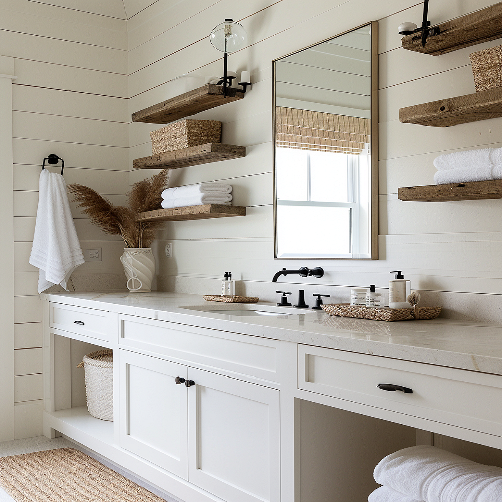 farmhouse shiplap bathroom