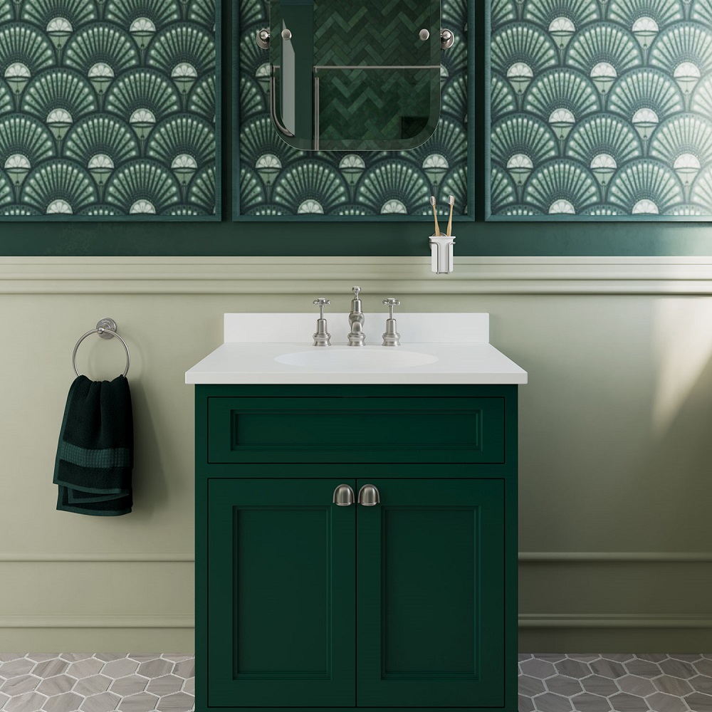 modern dark green bathroom