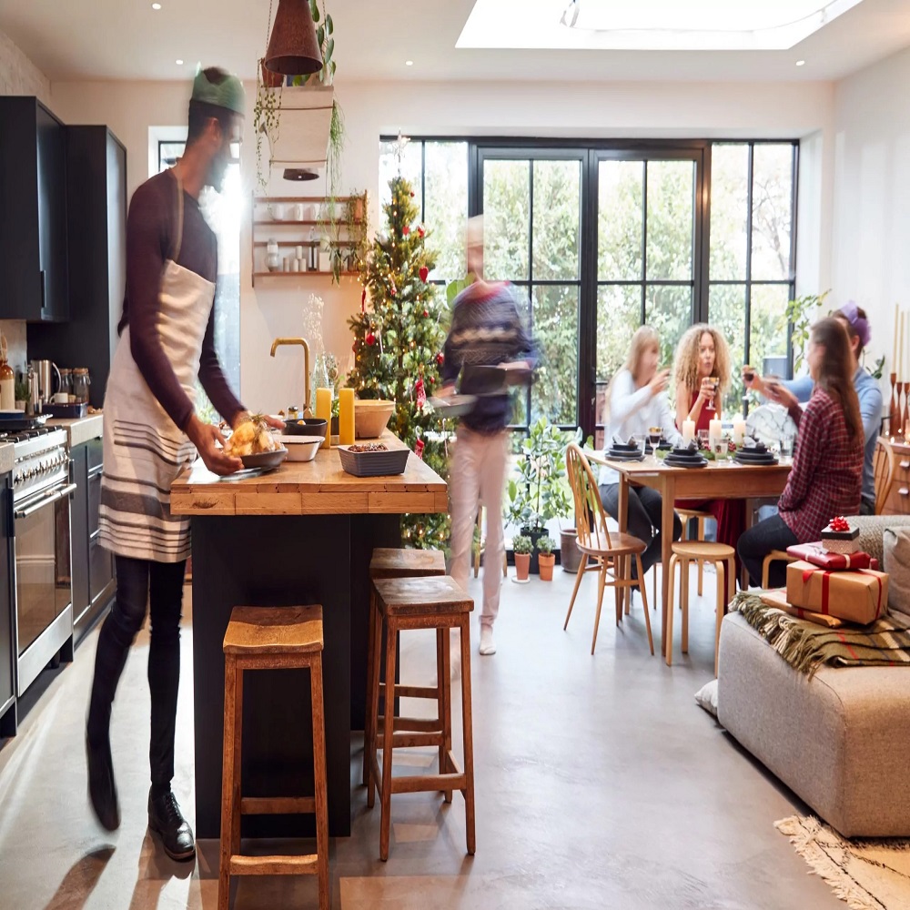 kitchen started preparing Christmas