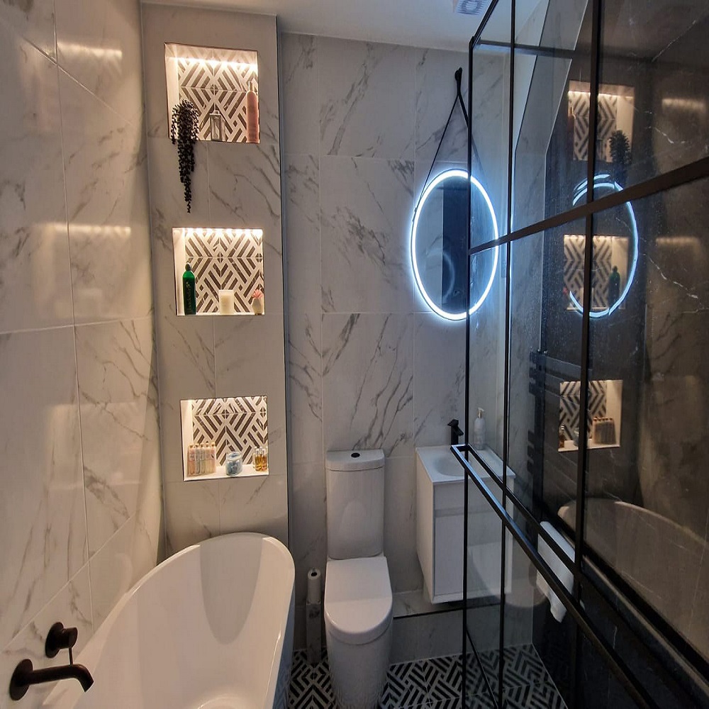 modern marble bathroom