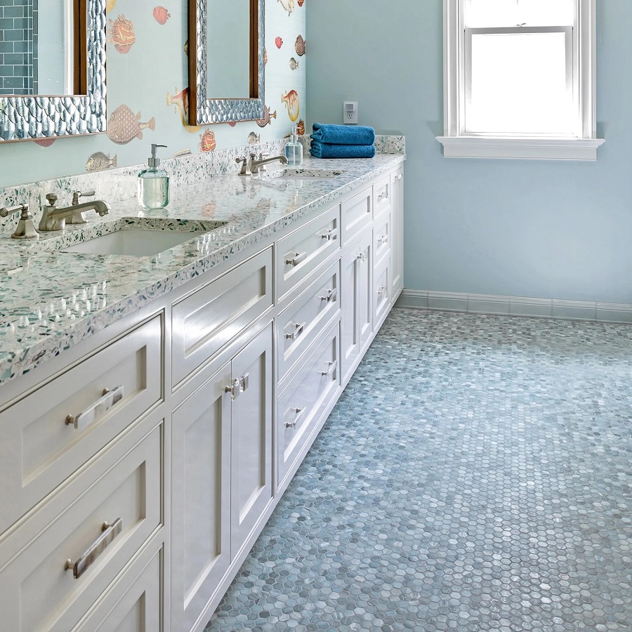 bathroom floor
