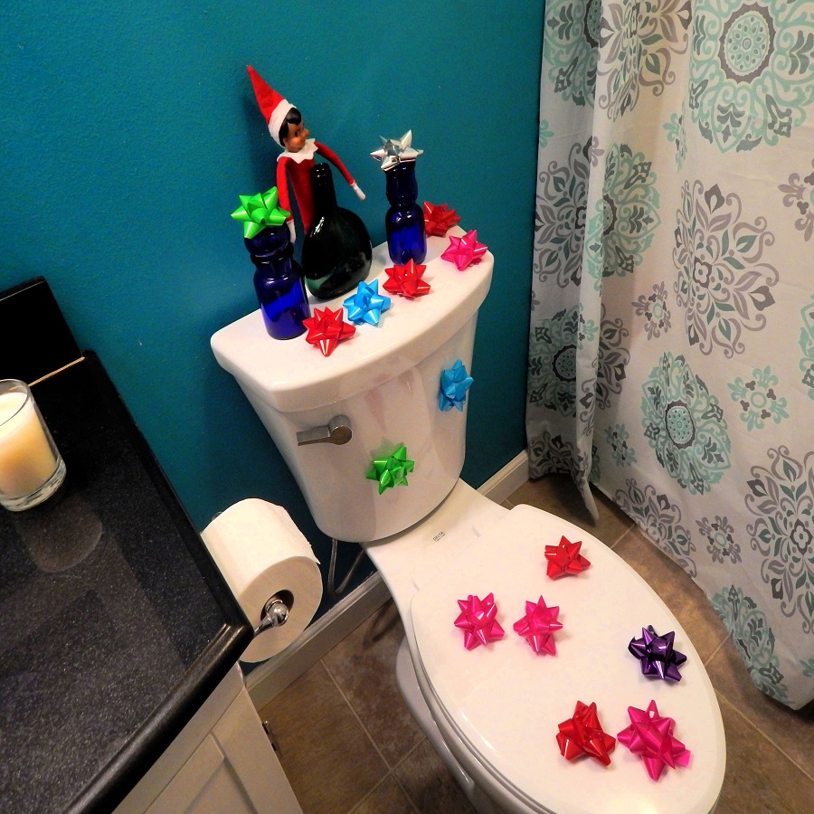 elf on the shelf bathroom ideas