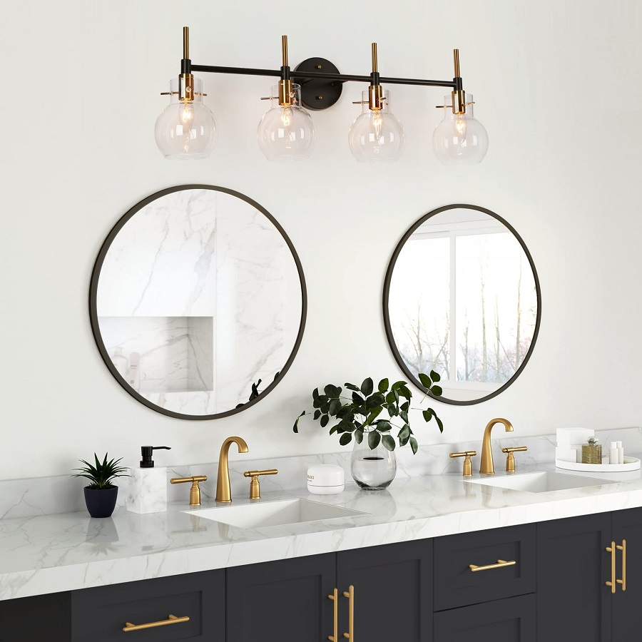 bathroom with black fixtures