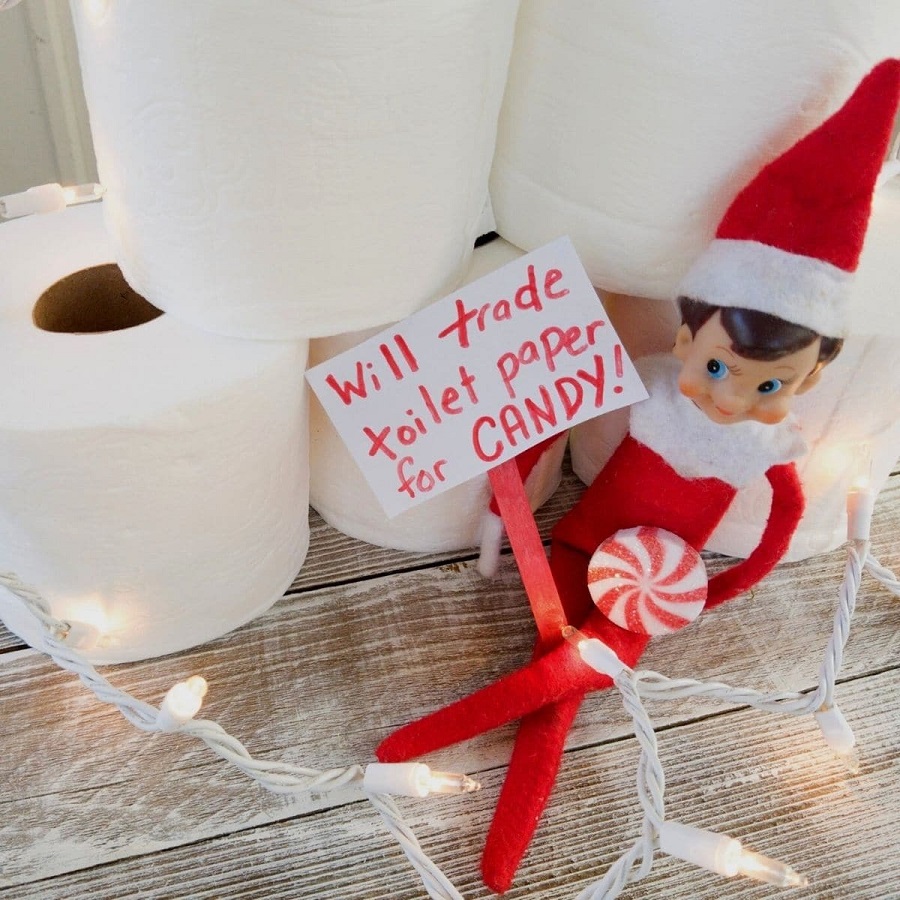 elf on the shelf bathroom ideas
