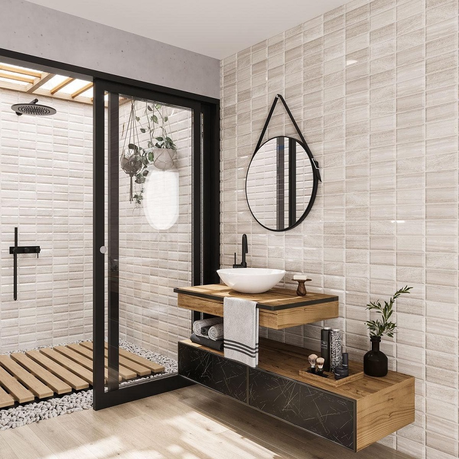 All-Tile Bathroom 
