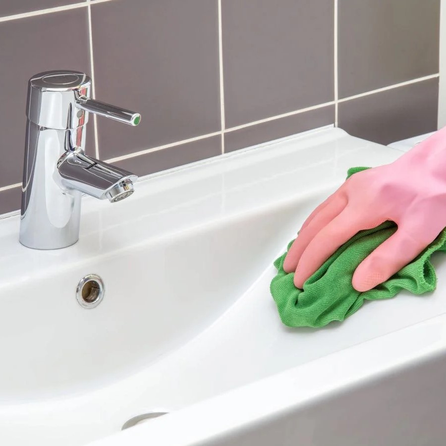 clean bathroom sink