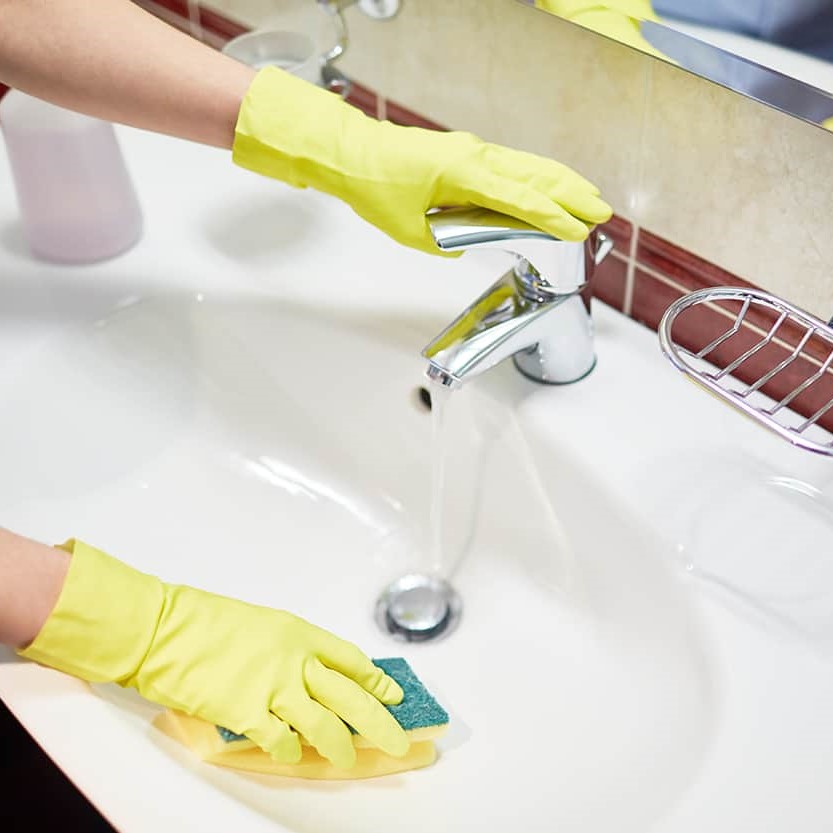 clean bathroom sink