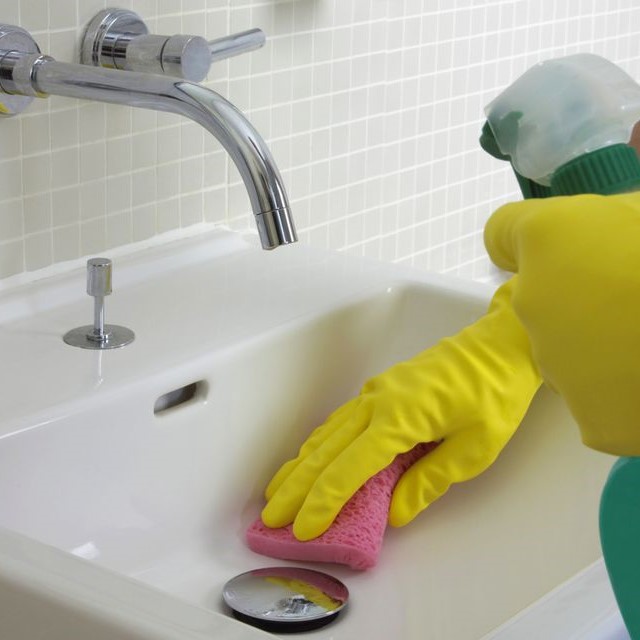 clean bathroom sink